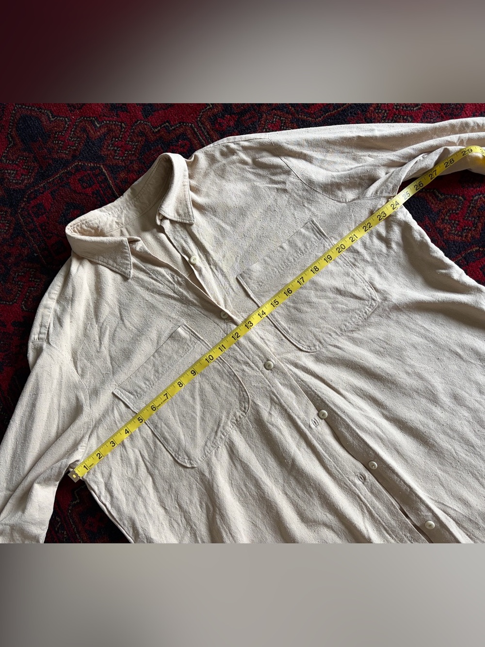 Handmade (by me!) 100% raw silk Oversized Button-Down Shirt - Picture 4 of 8